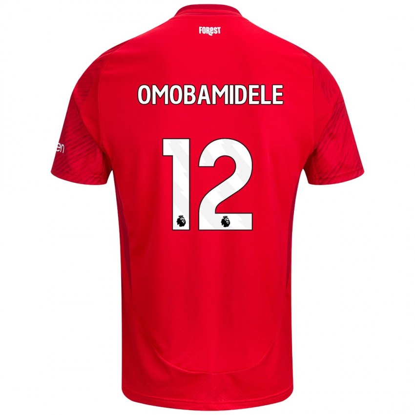 Férfi Andrew Omobamidele #12 Piros Fehér Hazai Jersey 2024/25 Mez Póló Ing