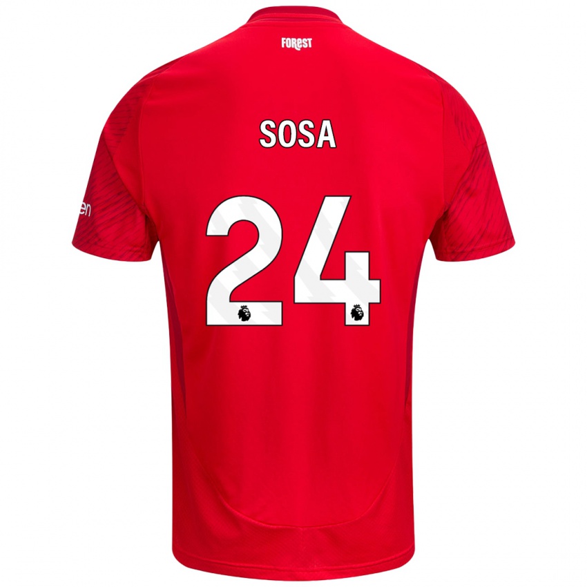 Férfi Ramón Sosa #24 Piros Fehér Hazai Jersey 2024/25 Mez Póló Ing