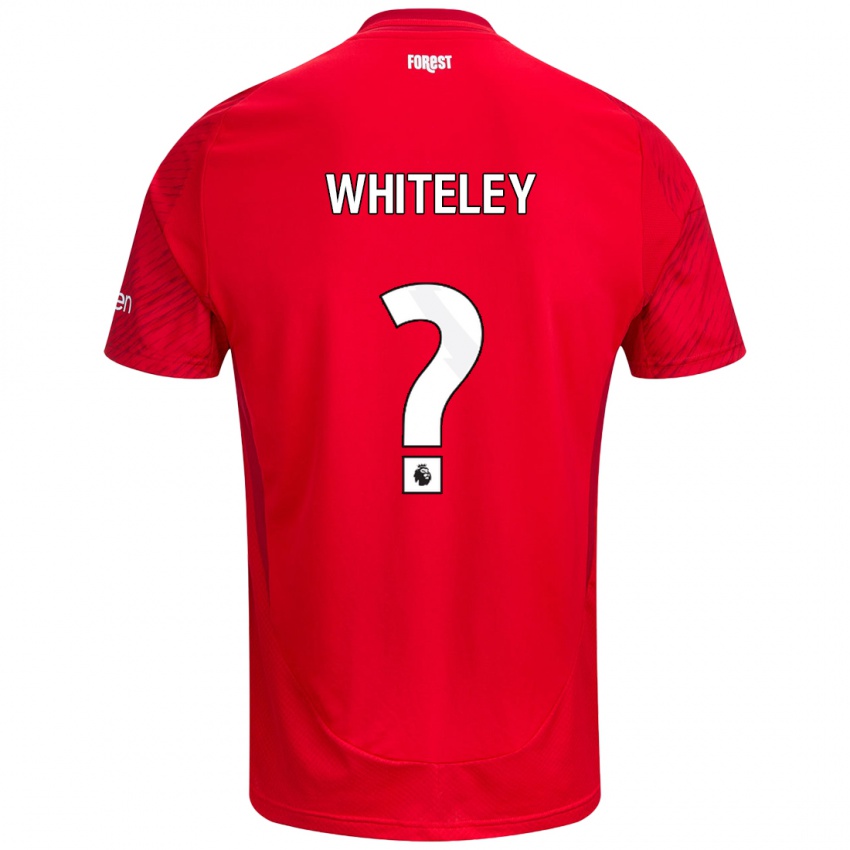 Férfi Jonathan Whiteley #0 Piros Fehér Hazai Jersey 2024/25 Mez Póló Ing