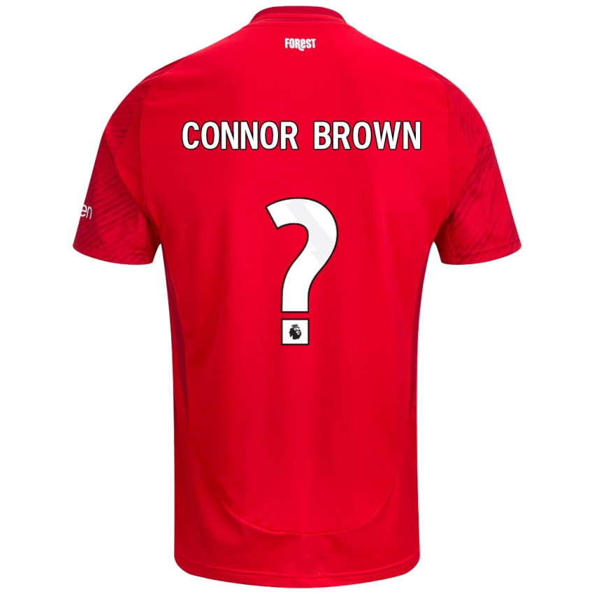 Férfi Connor Brown #0 Piros Fehér Hazai Jersey 2024/25 Mez Póló Ing