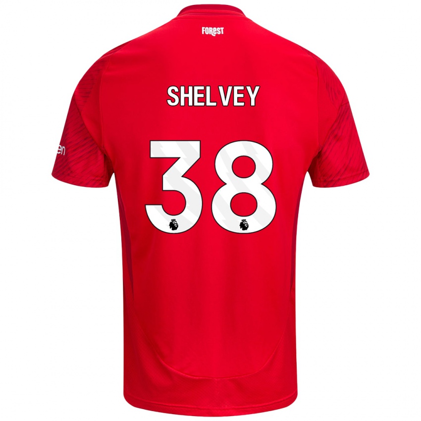 Férfi George Shelvey #38 Piros Fehér Hazai Jersey 2024/25 Mez Póló Ing