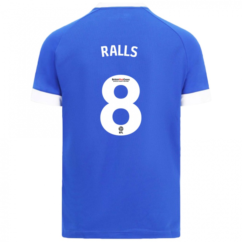 Férfi Joe Ralls #8 Égszínkék Hazai Jersey 2024/25 Mez Póló Ing