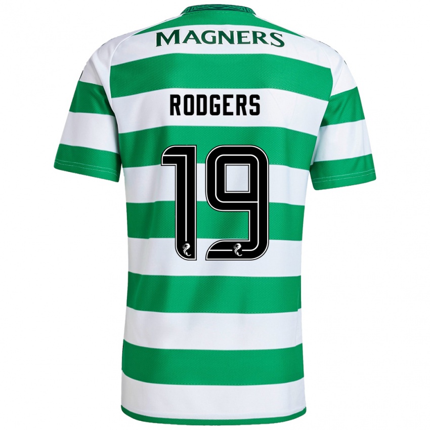 Férfi Lisa Rodgers #19 Zöld Fehér Hazai Jersey 2024/25 Mez Póló Ing