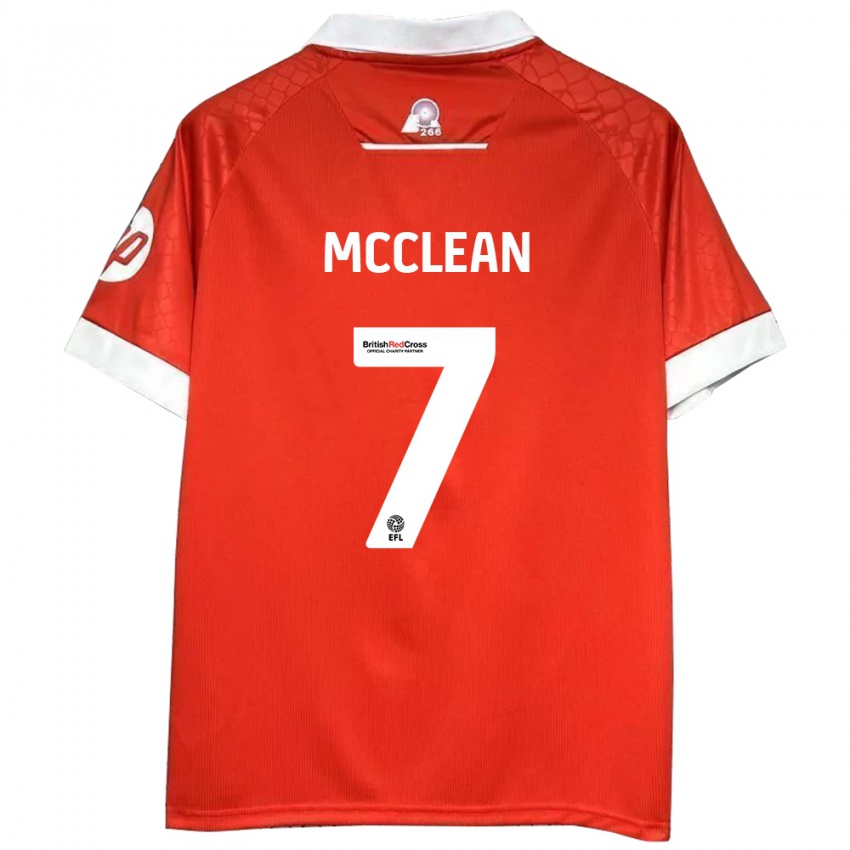 Férfi James Mcclean #7 Piros Fehér Hazai Jersey 2024/25 Mez Póló Ing