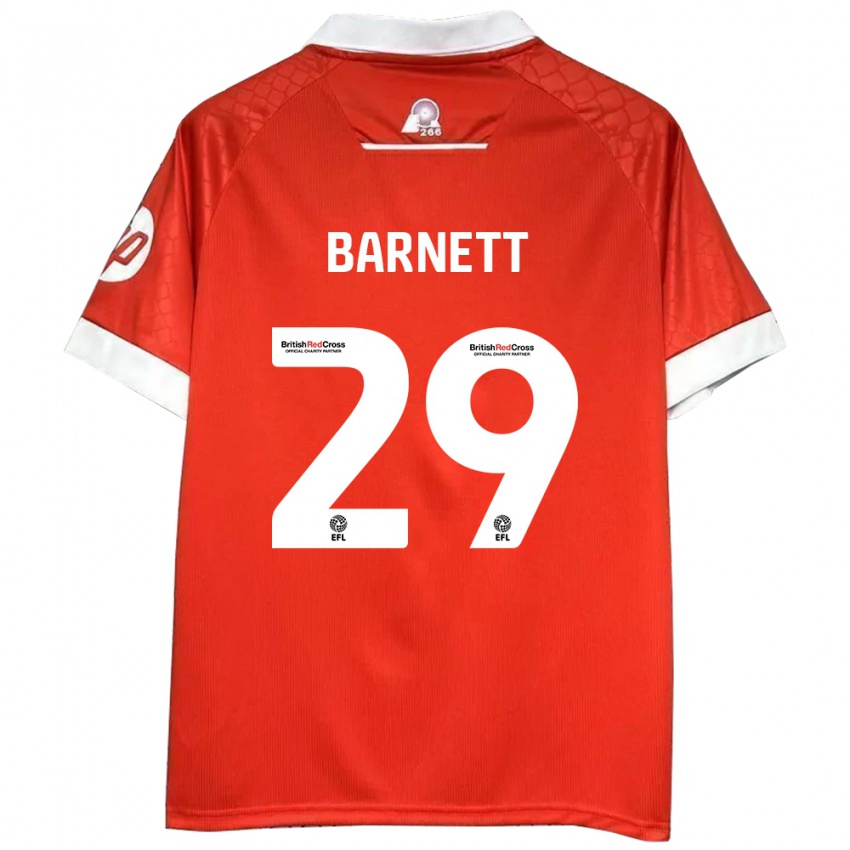 Férfi Ryan Barnett #29 Piros Fehér Hazai Jersey 2024/25 Mez Póló Ing