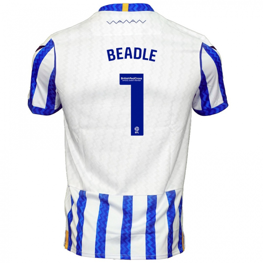 Férfi James Beadle #1 Kék Fehér Hazai Jersey 2024/25 Mez Póló Ing