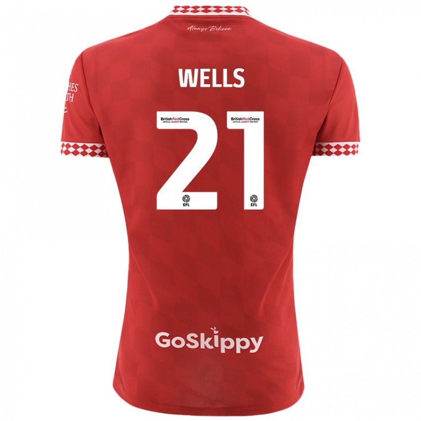 Férfi Nahki Wells #21 Piros Hazai Jersey 2024/25 Mez Póló Ing