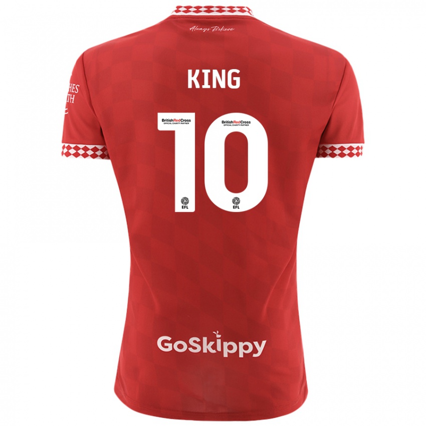 Férfi Andy King #10 Piros Hazai Jersey 2024/25 Mez Póló Ing