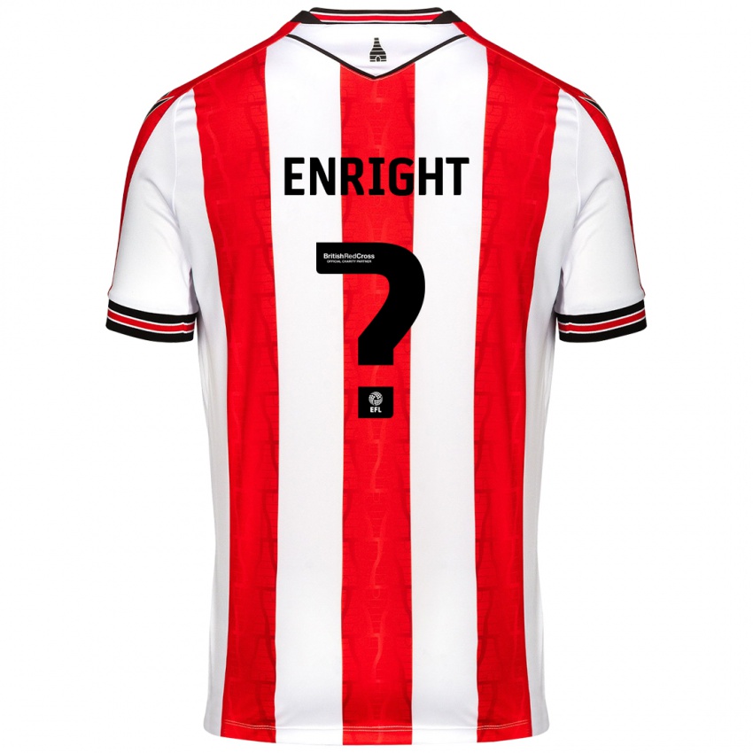 Férfi Luke Enright #0 Piros Fehér Hazai Jersey 2024/25 Mez Póló Ing