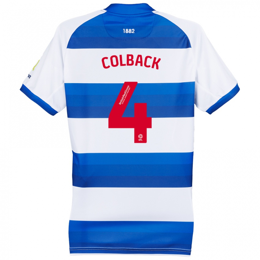 Férfi Jack Colback #4 Fehér Kék Hazai Jersey 2024/25 Mez Póló Ing