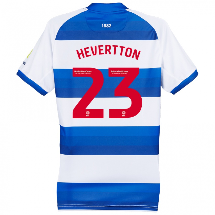 Férfi Hevertton #23 Fehér Kék Hazai Jersey 2024/25 Mez Póló Ing