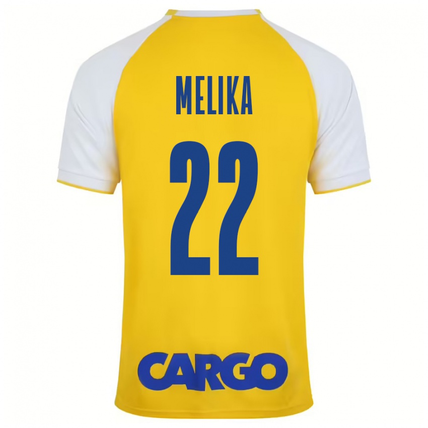 Férfi Ofek Melika #22 Sárga Fehér Hazai Jersey 2024/25 Mez Póló Ing