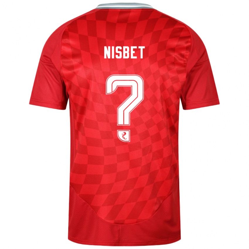 Férfi Kevin Nisbet #0 Piros Hazai Jersey 2024/25 Mez Póló Ing