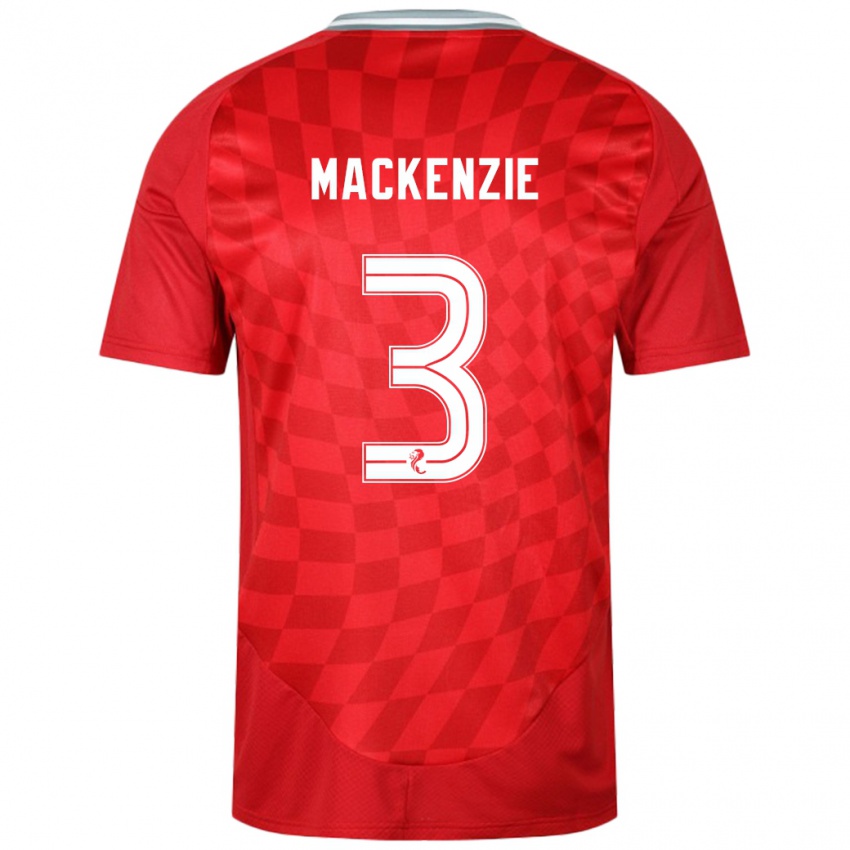 Férfi Jack Mackenzie #3 Piros Hazai Jersey 2024/25 Mez Póló Ing