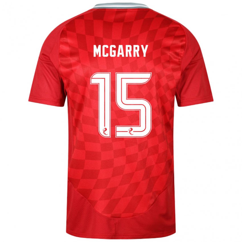 Férfi James Mcgarry #15 Piros Hazai Jersey 2024/25 Mez Póló Ing