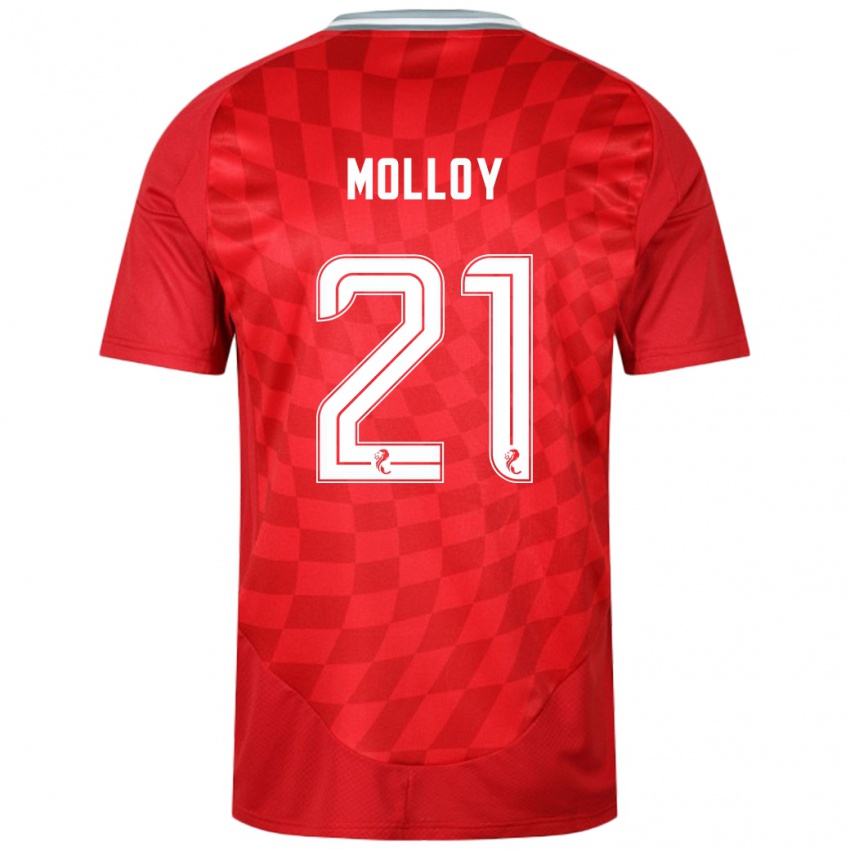 Férfi Gavin Molloy #21 Piros Hazai Jersey 2024/25 Mez Póló Ing