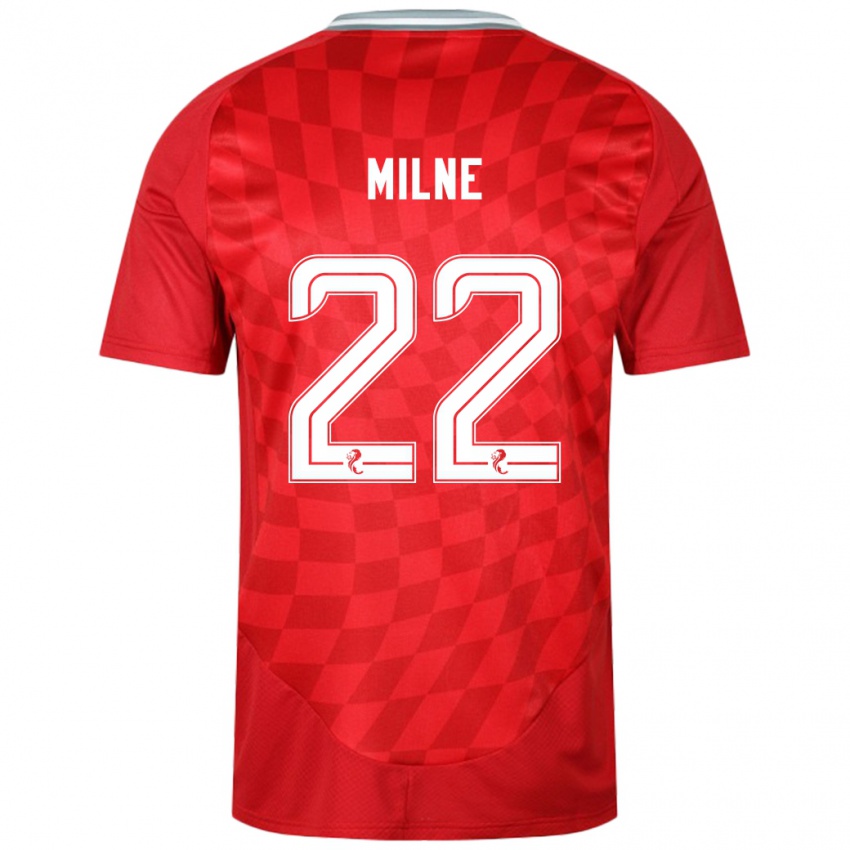 Férfi Jack Milne #22 Piros Hazai Jersey 2024/25 Mez Póló Ing