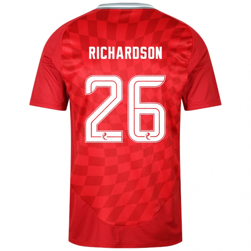 Férfi Jayden Richardson #26 Piros Hazai Jersey 2024/25 Mez Póló Ing