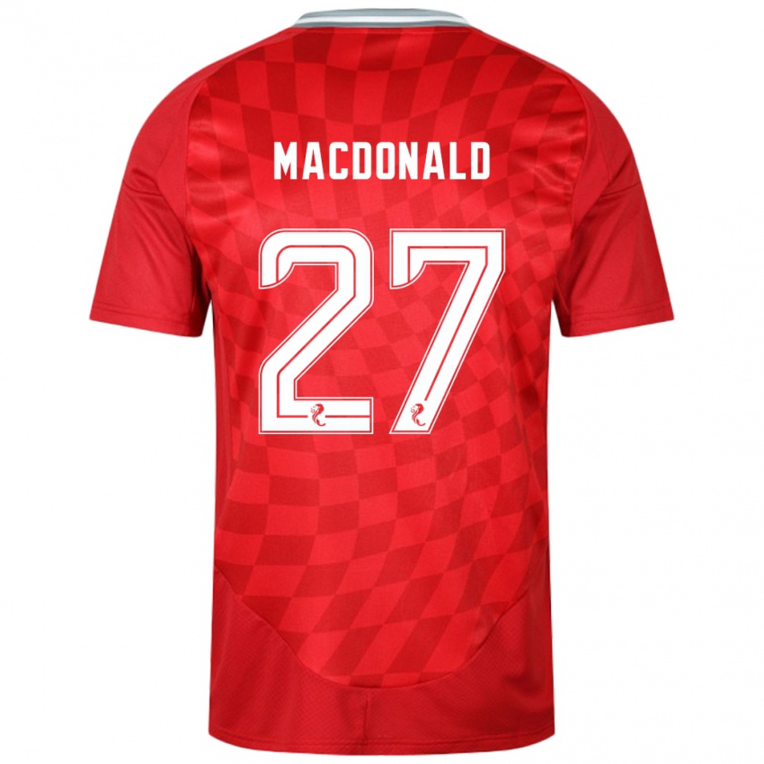 Férfi Angus Macdonald #27 Piros Hazai Jersey 2024/25 Mez Póló Ing