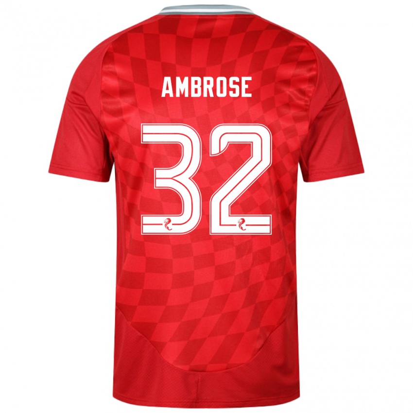 Férfi Peter Ambrose #32 Piros Hazai Jersey 2024/25 Mez Póló Ing