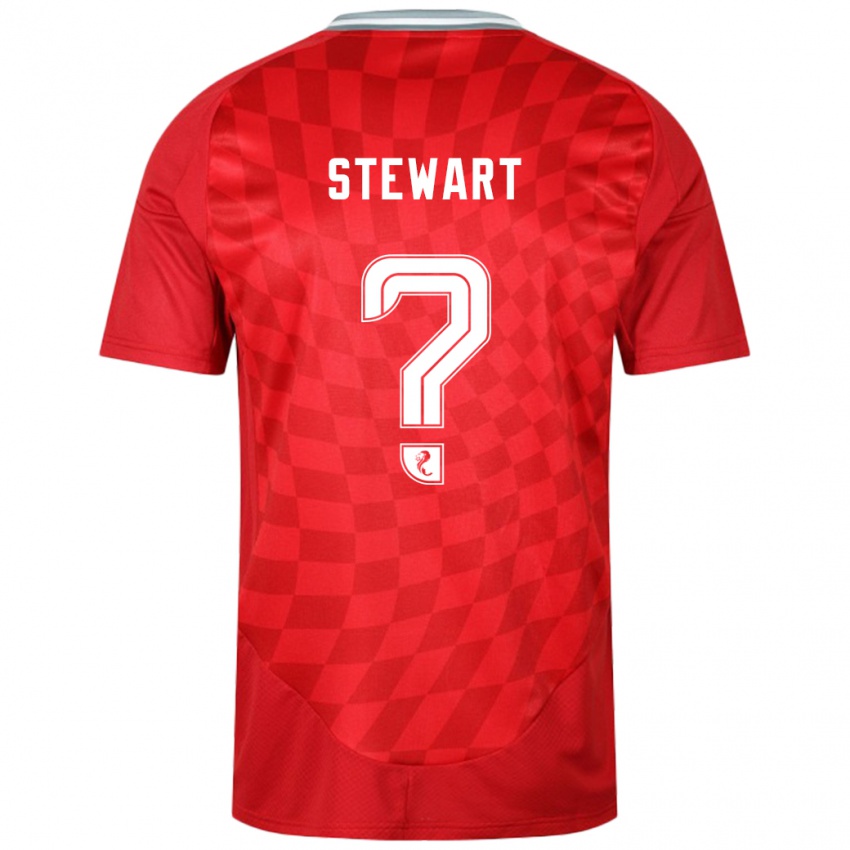 Férfi Alfie Stewart #0 Piros Hazai Jersey 2024/25 Mez Póló Ing