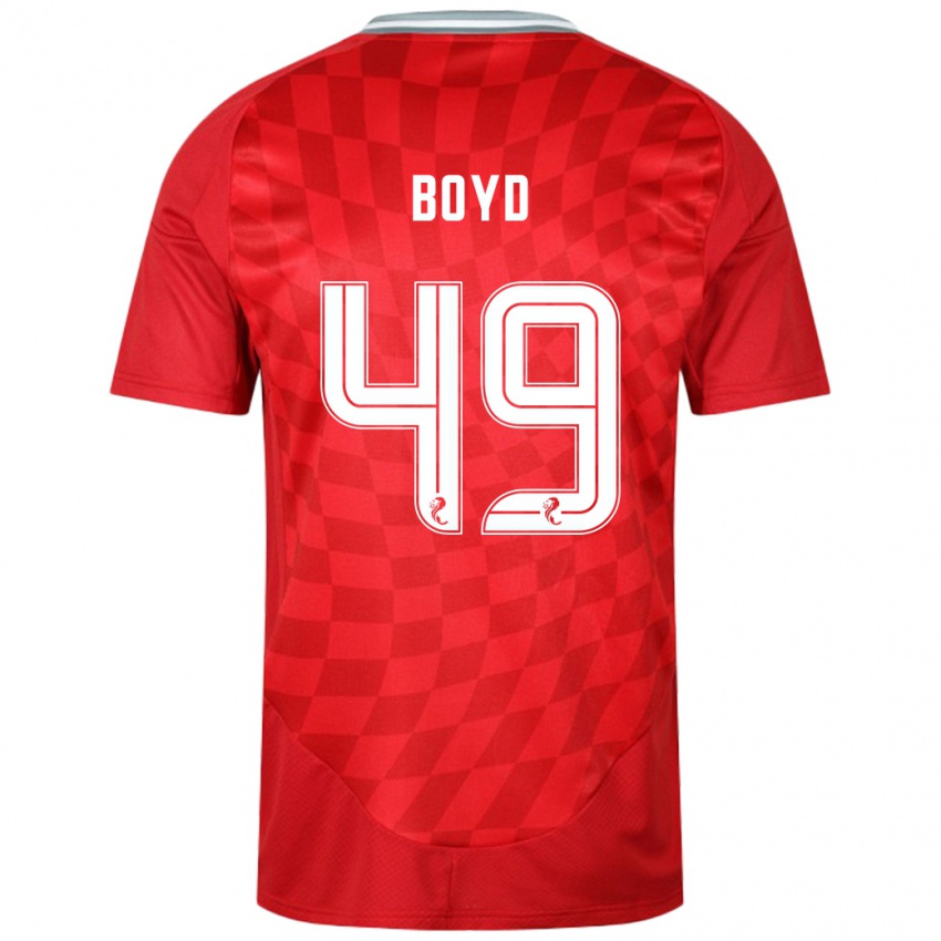 Férfi Fletcher Boyd #49 Piros Hazai Jersey 2024/25 Mez Póló Ing