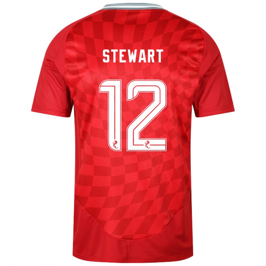 Férfi Hannah Stewart #12 Piros Hazai Jersey 2024/25 Mez Póló Ing