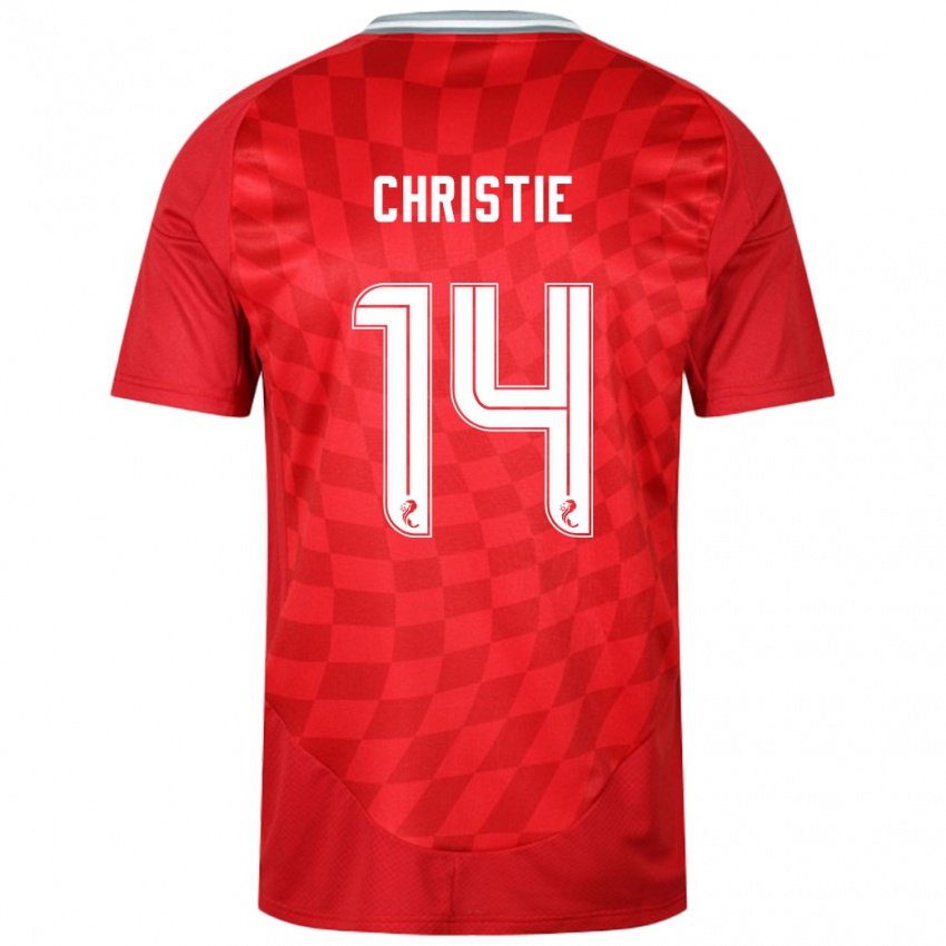 Férfi Mya Christie #14 Piros Hazai Jersey 2024/25 Mez Póló Ing