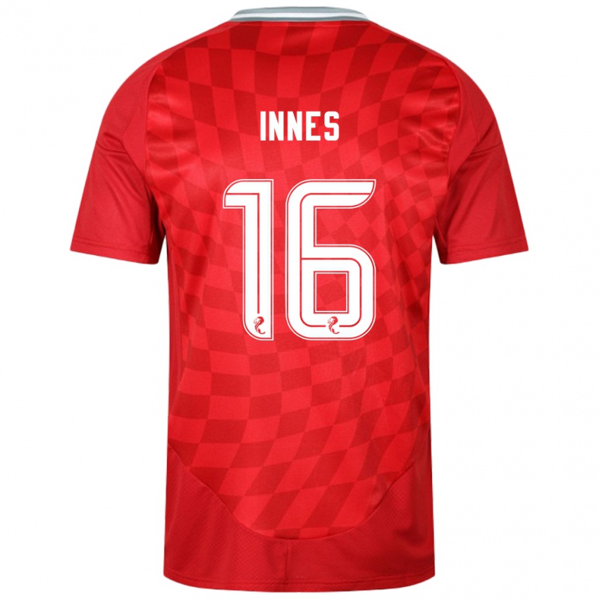 Férfi Hannah Innes #16 Piros Hazai Jersey 2024/25 Mez Póló Ing