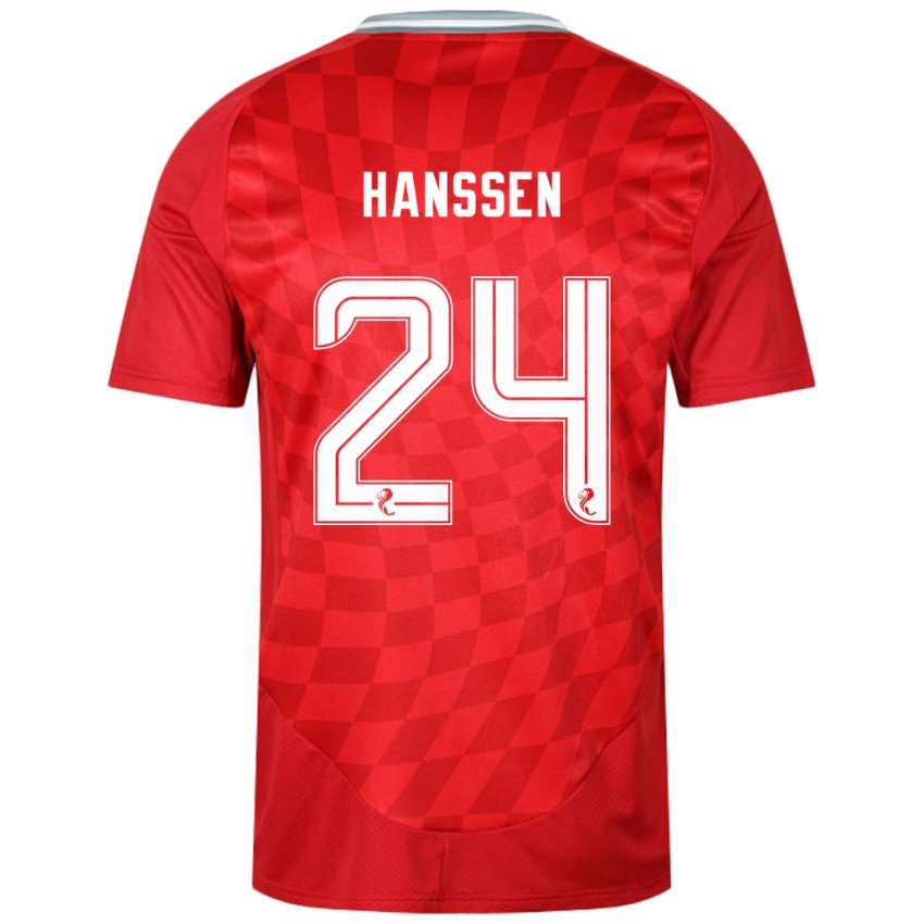 Férfi Nadine Hanssen #24 Piros Hazai Jersey 2024/25 Mez Póló Ing