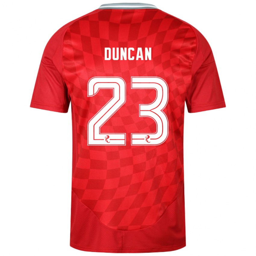 Férfi Ryan Duncan #23 Piros Hazai Jersey 2024/25 Mez Póló Ing