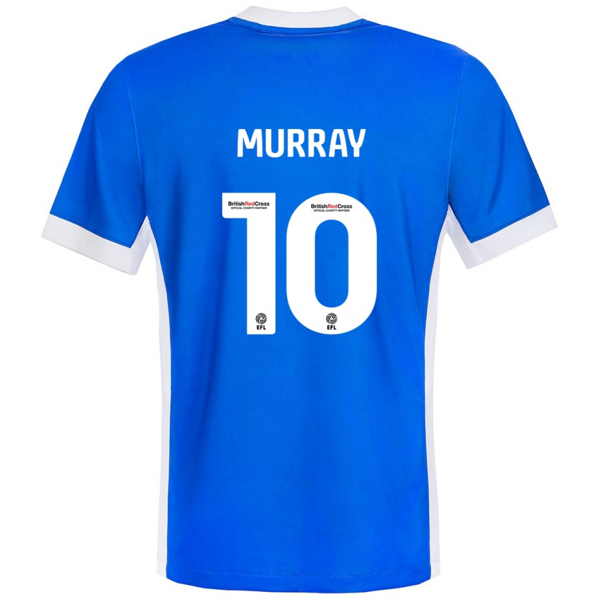 Férfi Christie Murray #10 Kék Fehér Hazai Jersey 2024/25 Mez Póló Ing