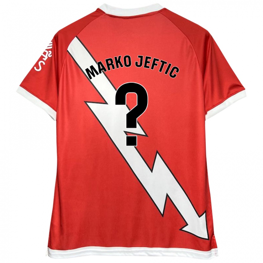 Férfi Marko Jeftic #0 Fehér Piros Hazai Jersey 2024/25 Mez Póló Ing