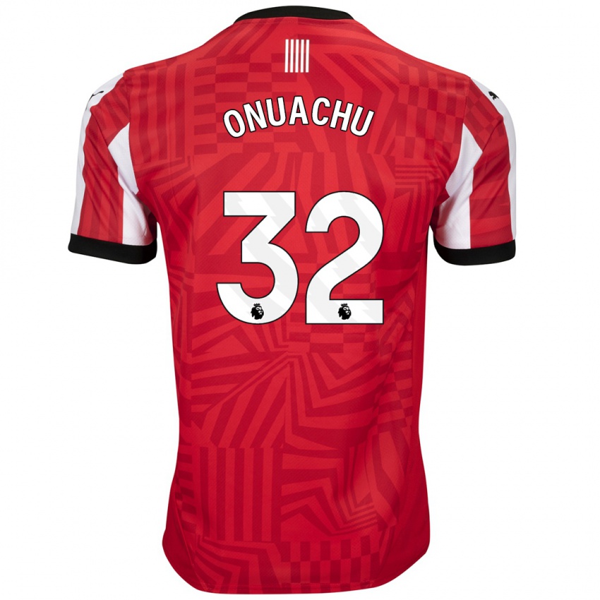 Férfi Paul Onuachu #32 Piros Fehér Hazai Jersey 2024/25 Mez Póló Ing