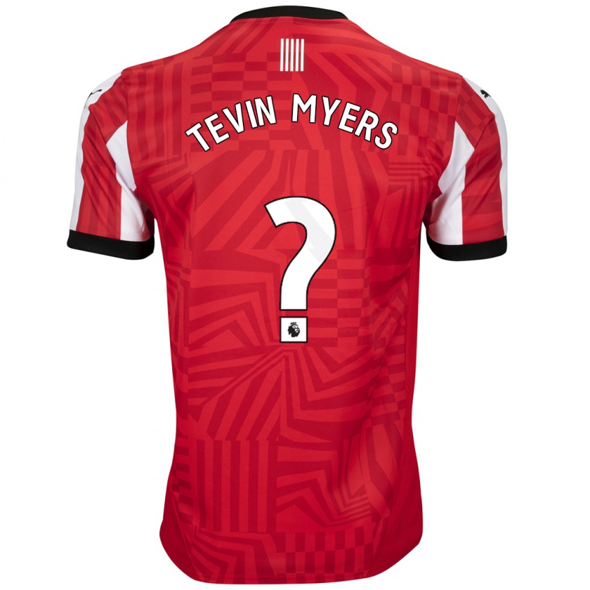 Férfi Tevin Myers #0 Piros Fehér Hazai Jersey 2024/25 Mez Póló Ing