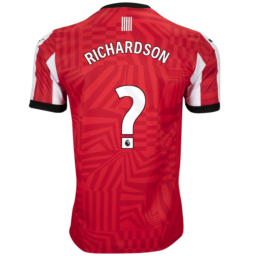 Férfi Cale Richardson #0 Piros Fehér Hazai Jersey 2024/25 Mez Póló Ing