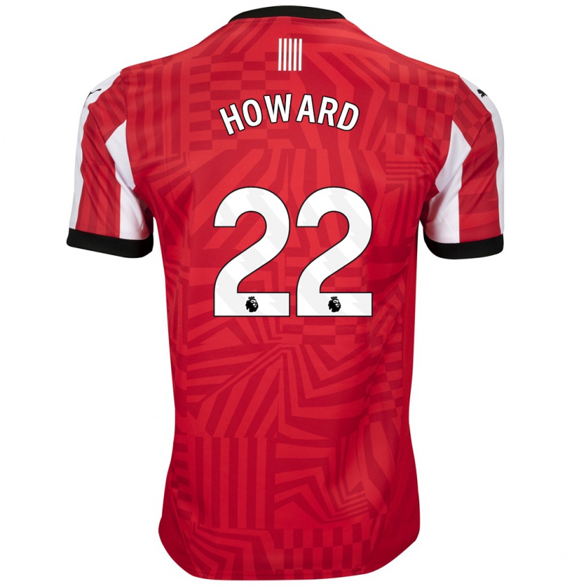 Férfi Bethany-May Howard #22 Piros Fehér Hazai Jersey 2024/25 Mez Póló Ing