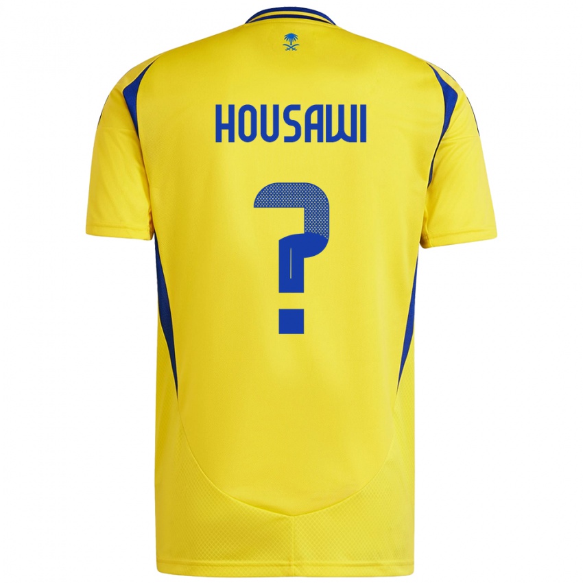 Férfi Asser Housawi #0 Sárga Kék Hazai Jersey 2024/25 Mez Póló Ing