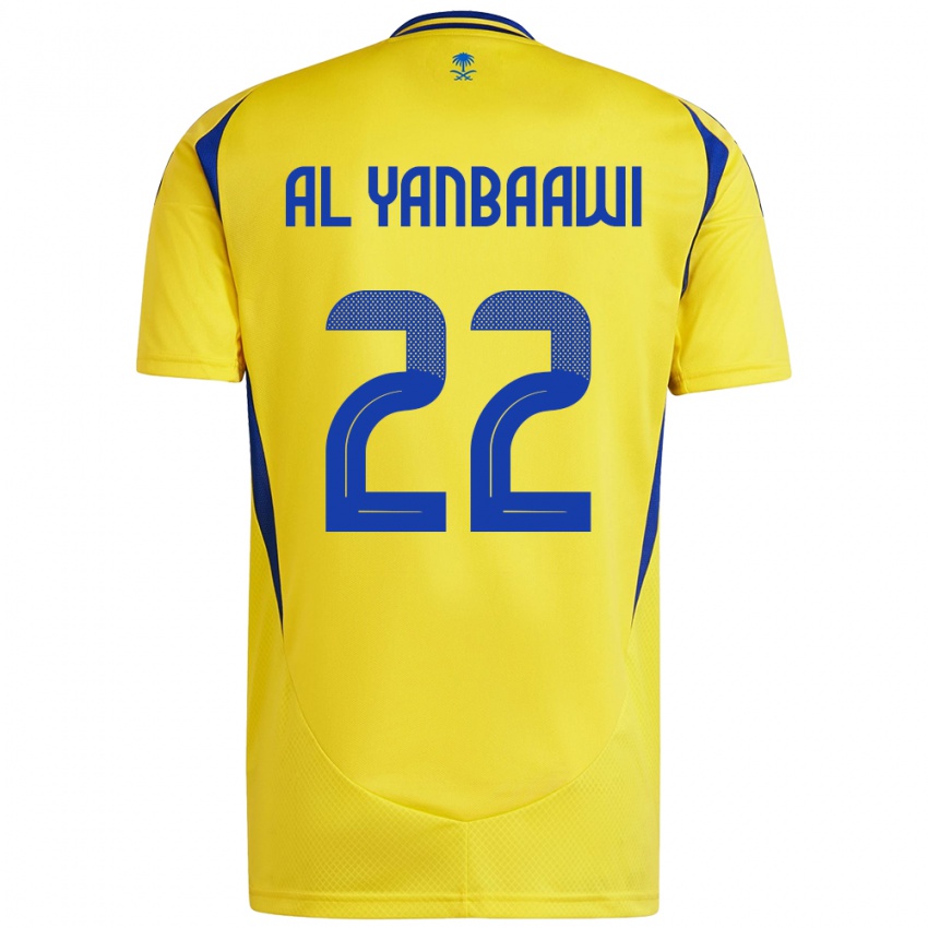 Férfi Tahani Al-Yanbaawi #22 Sárga Kék Hazai Jersey 2024/25 Mez Póló Ing