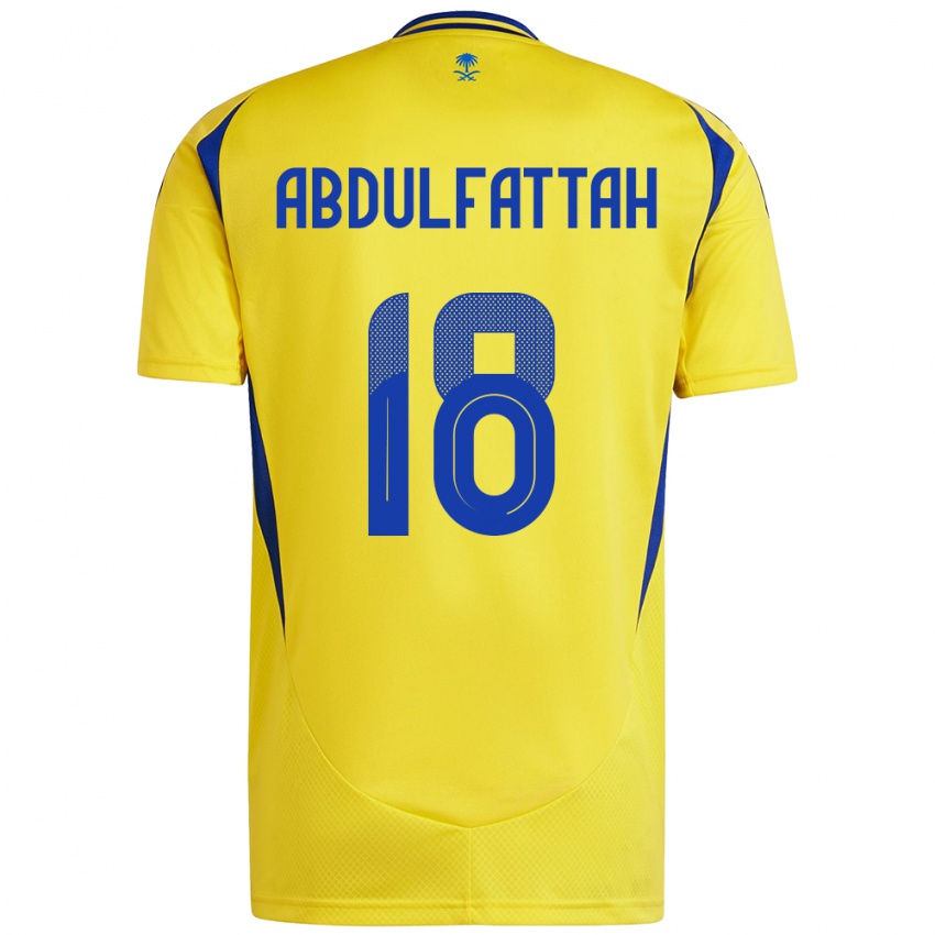 Férfi Abdulfattah Adam #18 Sárga Kék Hazai Jersey 2024/25 Mez Póló Ing