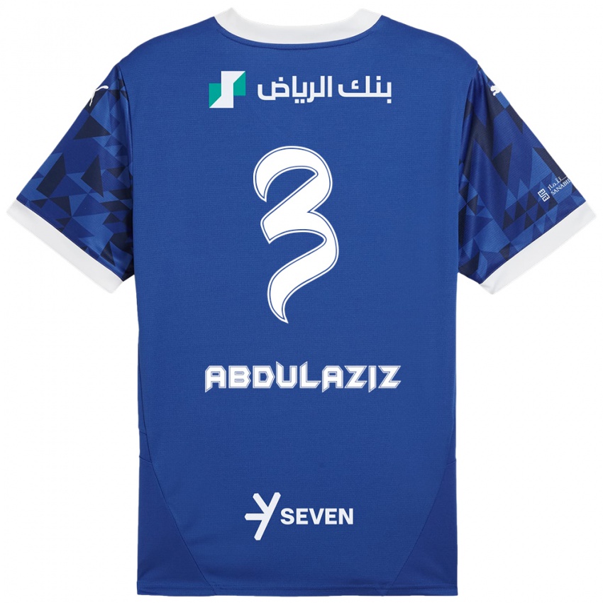 Férfi Al Jawhara Abdulaziz #3 Sötétkék Fehér Hazai Jersey 2024/25 Mez Póló Ing