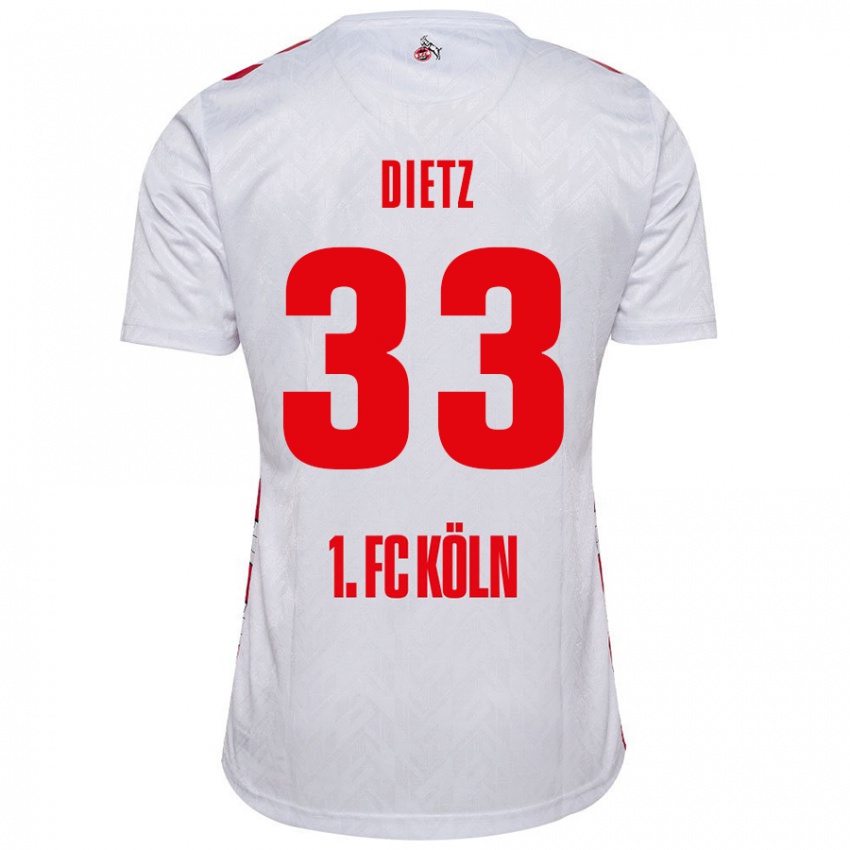 Férfi Florian Dietz #33 Fehér Piros Hazai Jersey 2024/25 Mez Póló Ing