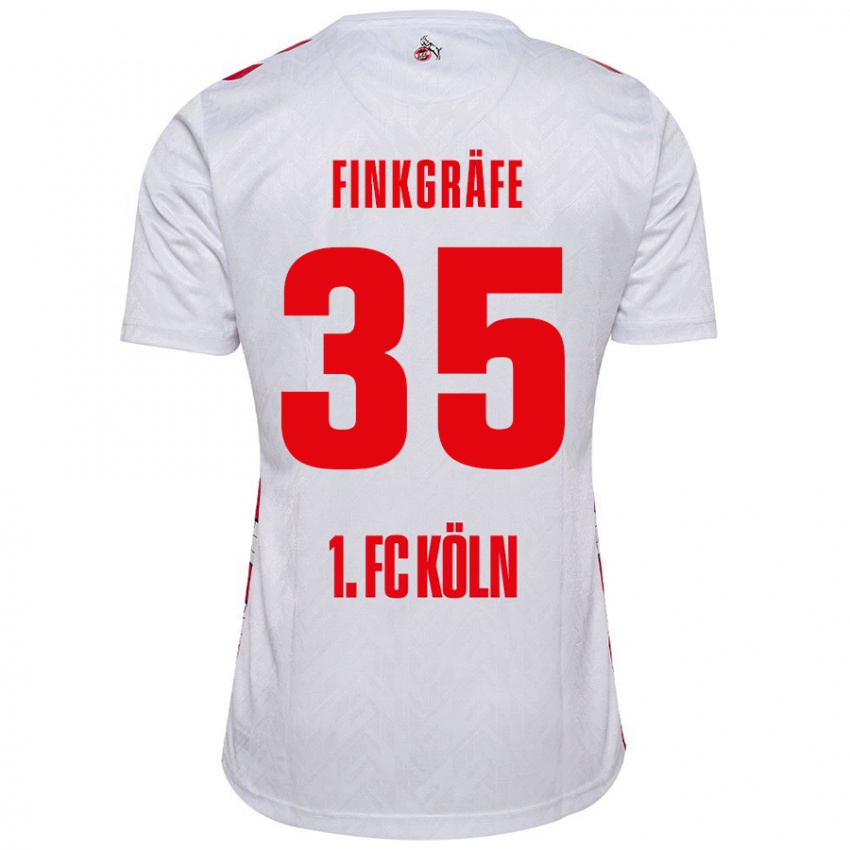 Férfi Max Finkgräfe #35 Fehér Piros Hazai Jersey 2024/25 Mez Póló Ing