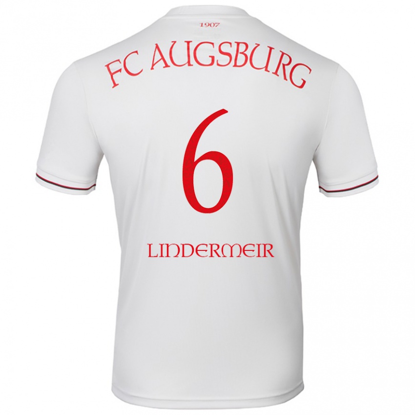 Férfi Dominik Lindermeir #6 Fehér Hazai Jersey 2024/25 Mez Póló Ing