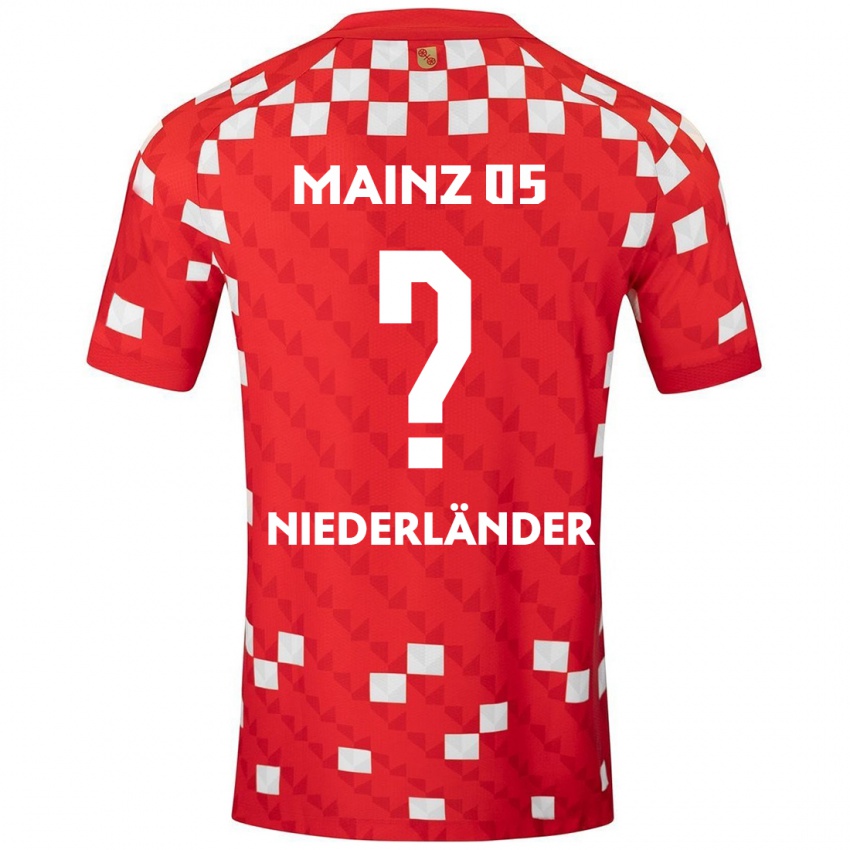 Férfi Lennart Niederländer #0 Fehér Piros Hazai Jersey 2024/25 Mez Póló Ing