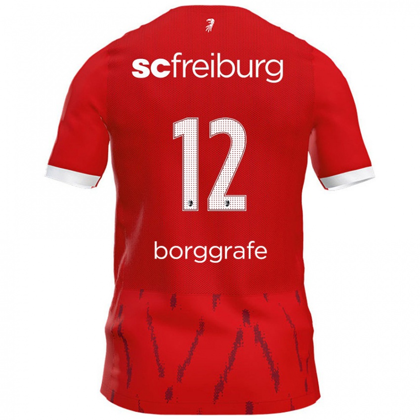 Férfi Rafaela Borggräfe #12 Piros Hazai Jersey 2024/25 Mez Póló Ing