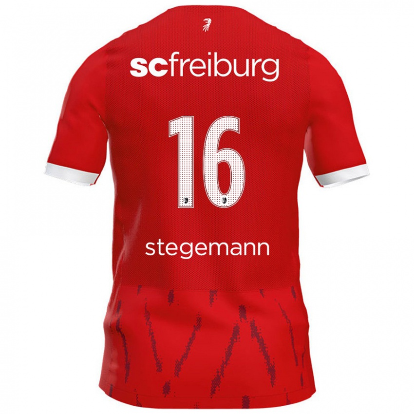 Férfi Greta Stegemann #16 Piros Hazai Jersey 2024/25 Mez Póló Ing