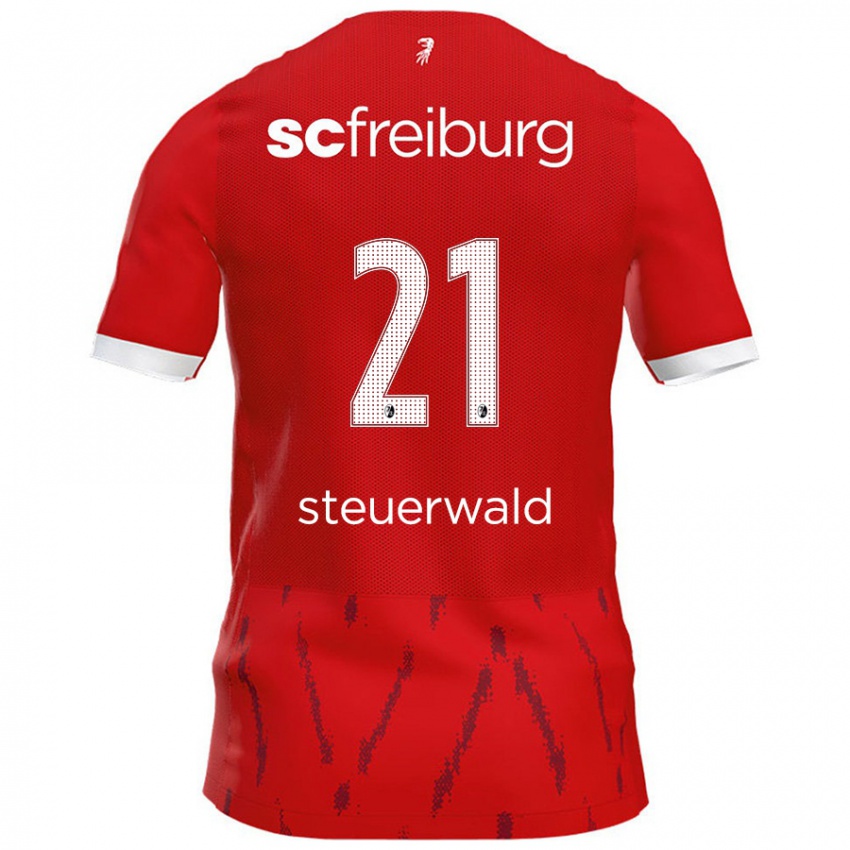 Férfi Samantha Steuerwald #21 Piros Hazai Jersey 2024/25 Mez Póló Ing