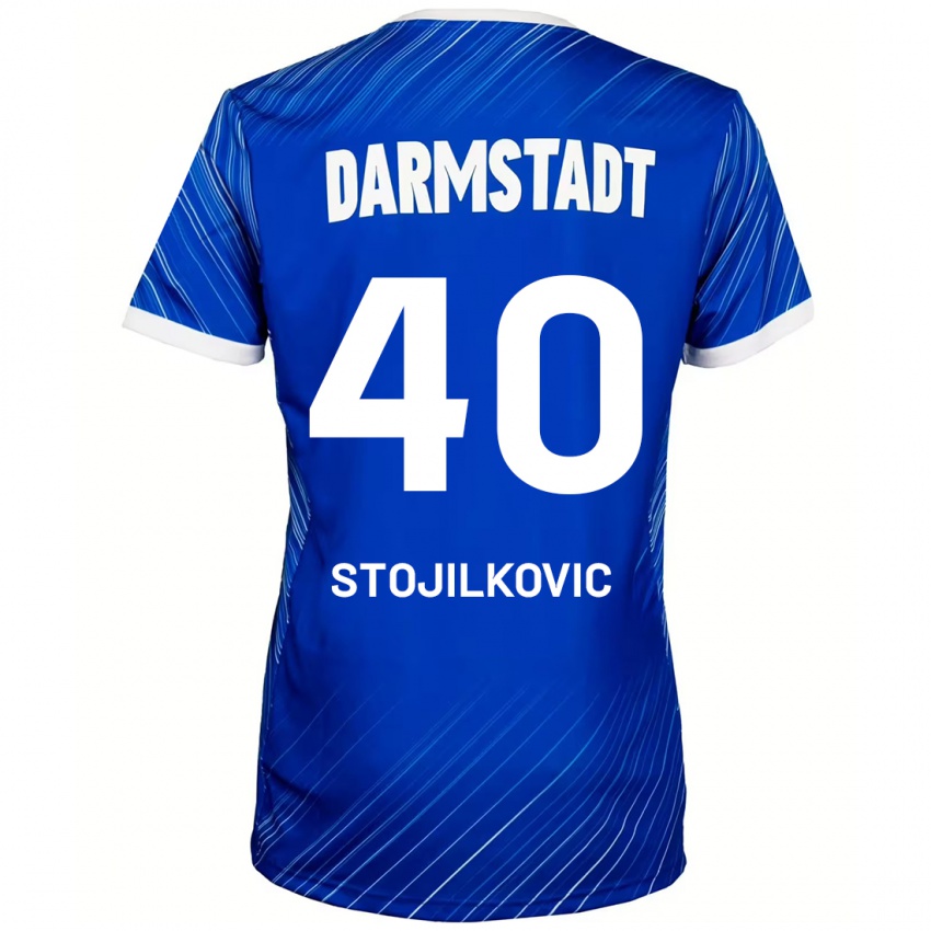 Férfi Filip Stojilkovic #40 Kék Fehér Hazai Jersey 2024/25 Mez Póló Ing