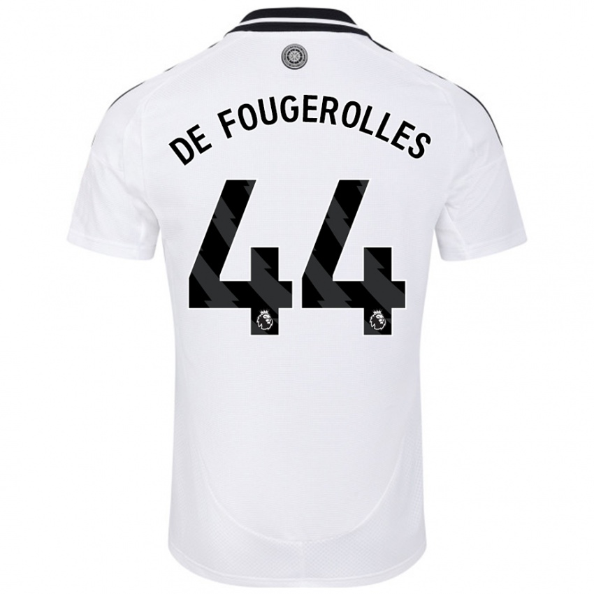 Férfi Luc De Fougerolles #44 Fehér Hazai Jersey 2024/25 Mez Póló Ing